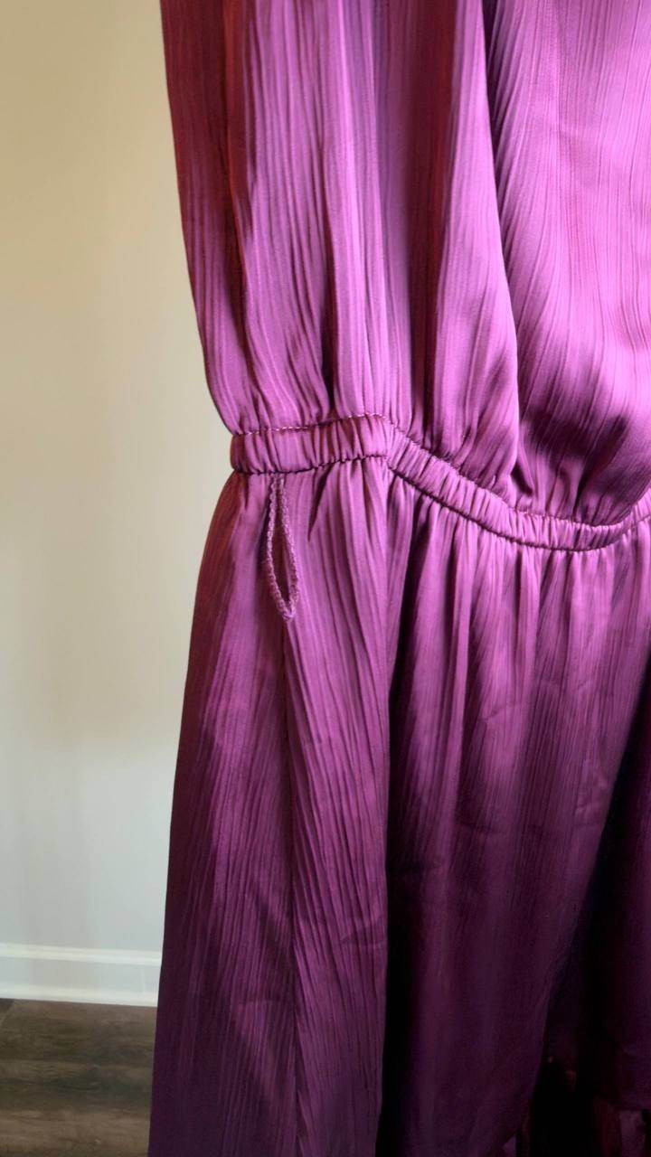 Anne Klein Flutter‑Sleeve Tiered Dress Chianti XS NWT $139
