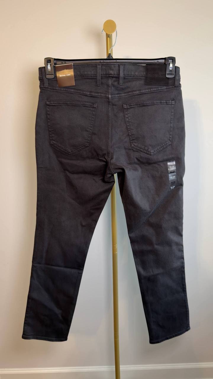 Michael Kors Parker Slim‑Fit Stretch‑Twill Pants Black 34/30 NWT $95