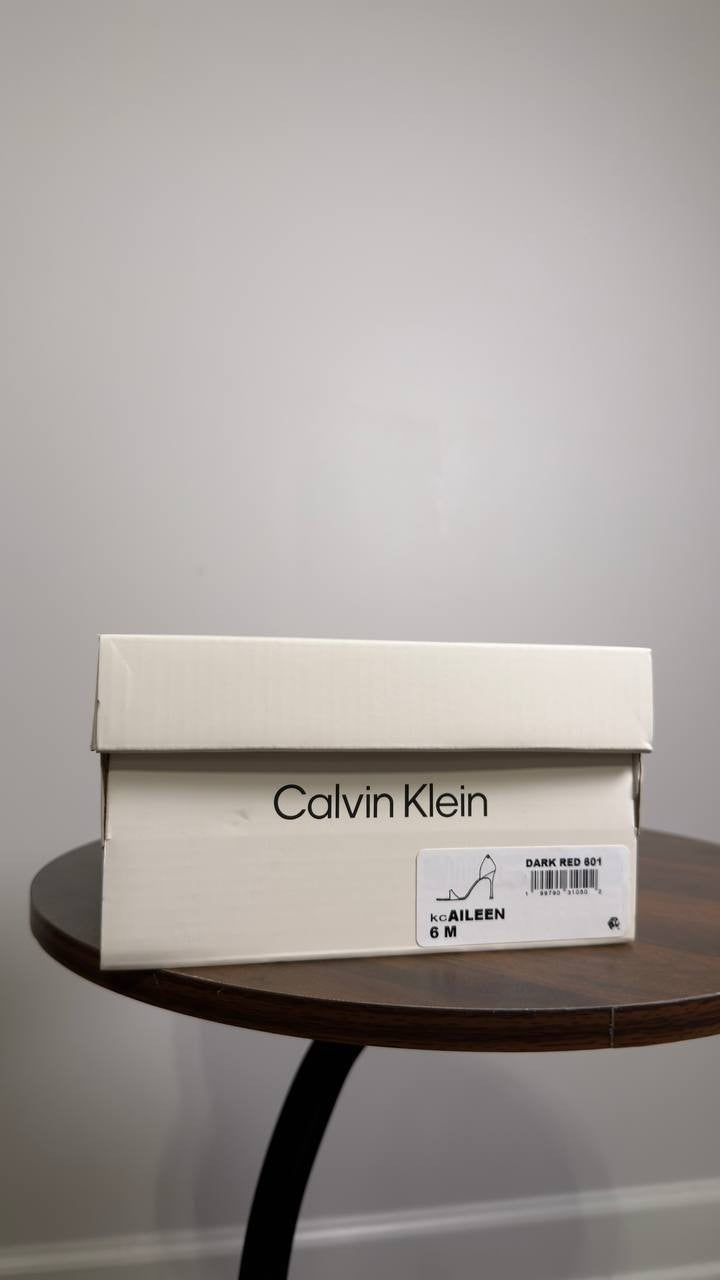 Calvin  Klein  Aileen  D’Orsay  Stiletto  Sandals  Dark  Red  6  M  Pre‑owned 