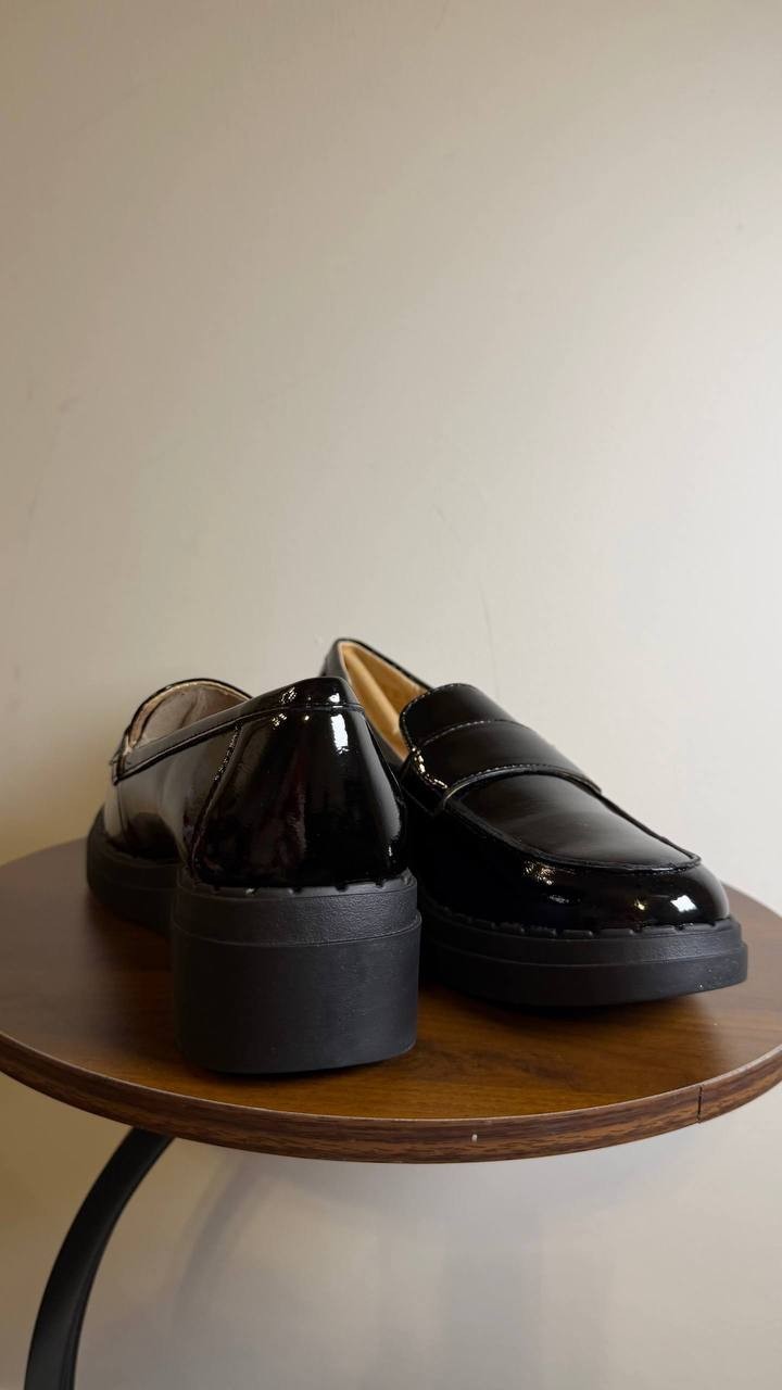 LifeStride Dolce Loafers 8W Black Faux Patent Wedge Comfort NIB msrp$89.99