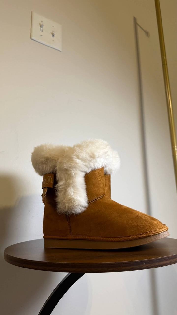 Juicy Couture Cognac Faux Suede Cold Weather Boots 3M NIB MSRP $65