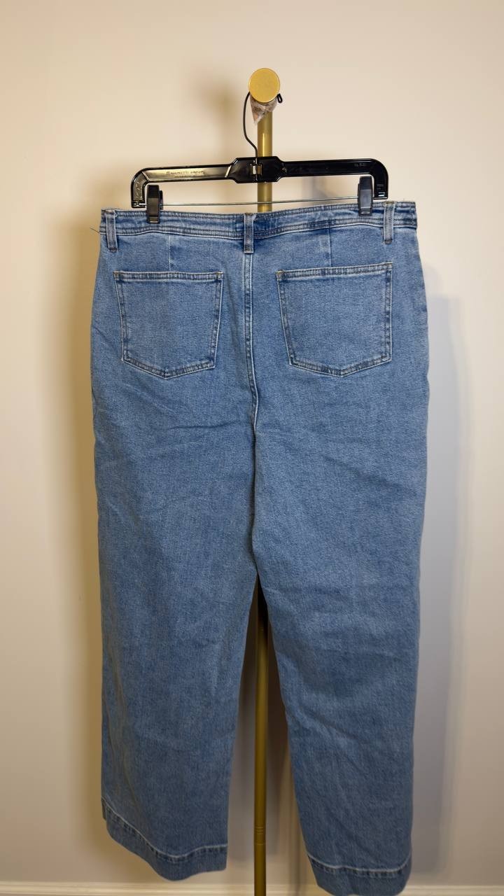 CeCe Women’s Wide Leg Jeans Indigo Wash 14 NWT $119