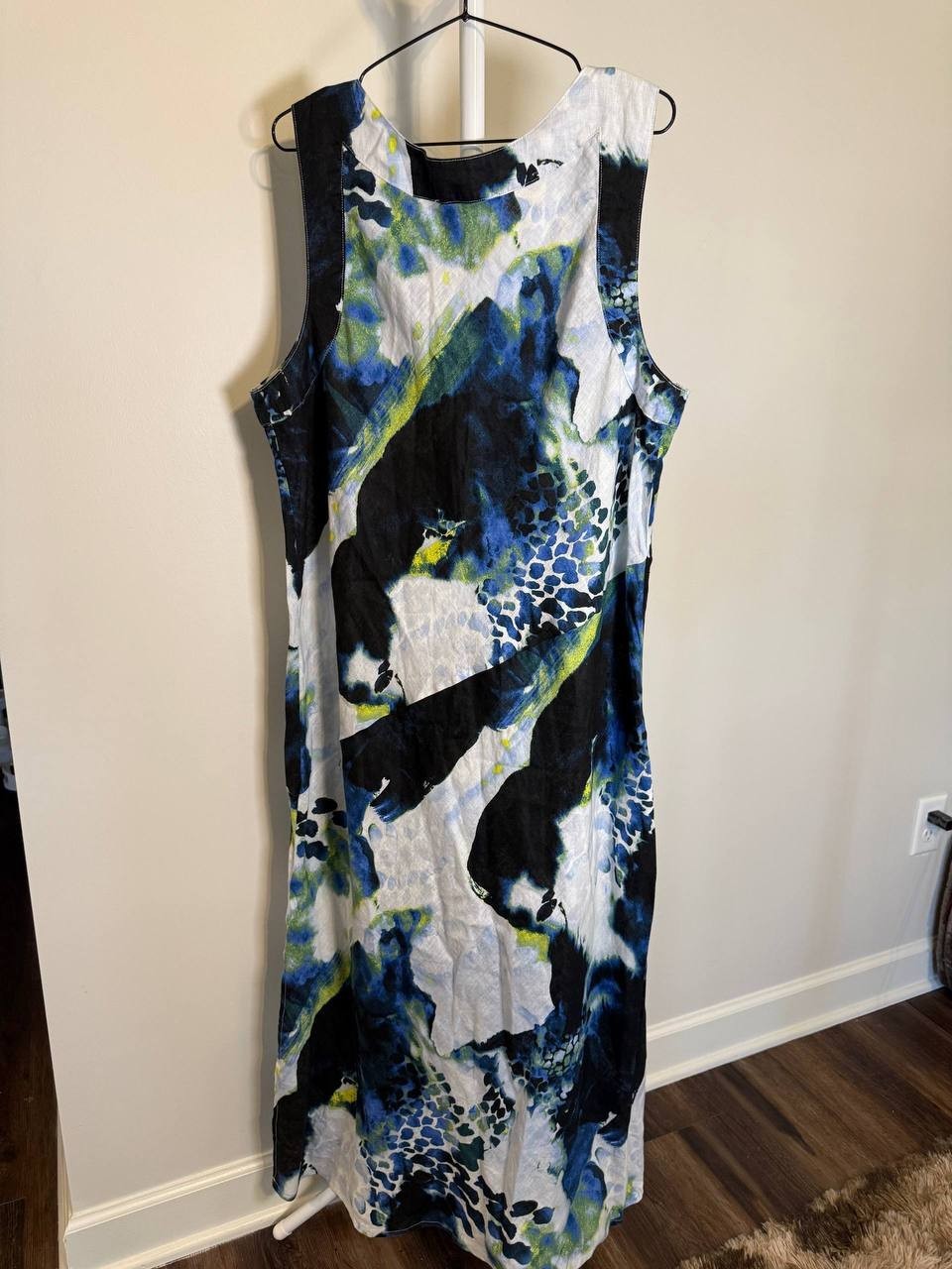 DKNY Printed Linen Sleeveless Dress – Size XL – NWT – $129