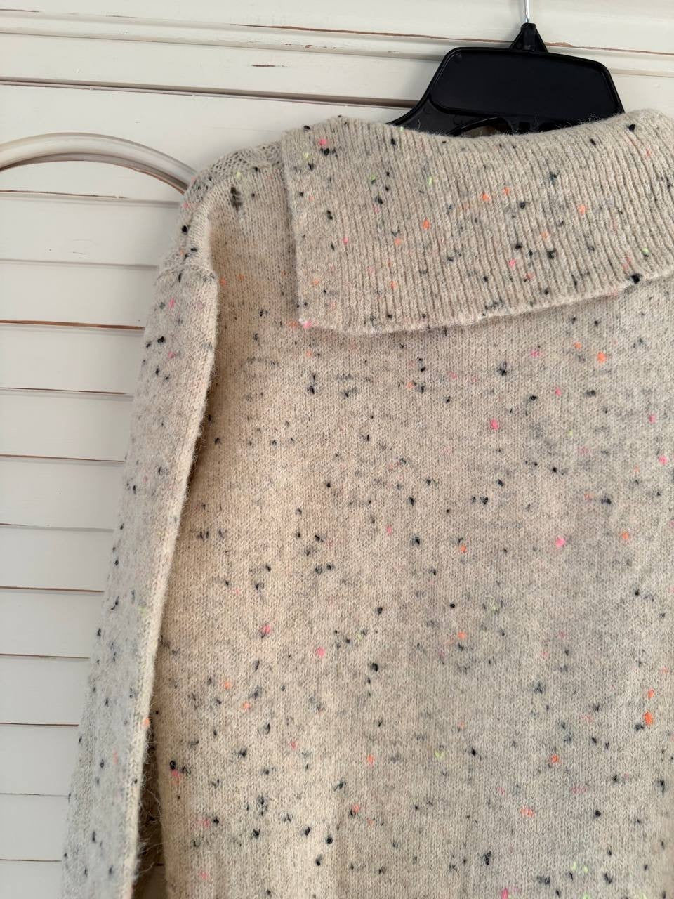 Sandra Darren Cable Knit Sweater Dress Beige Speckled Size L NWT $89 – Cozy Chic