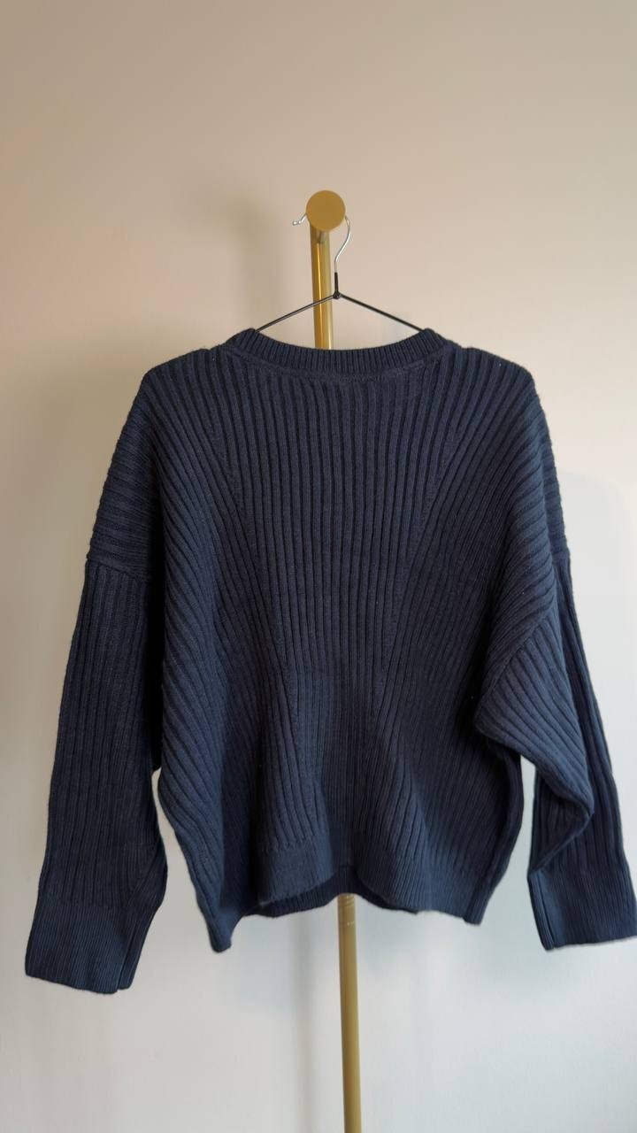 Tommy Hilfiger Traveling Cable Cotton Sweater Sky Captain L NWT $79.50