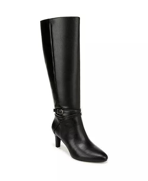 LifeStride Guild Knee High Dress Boots Black 7.5W Man‑Made $129.99 NWB
