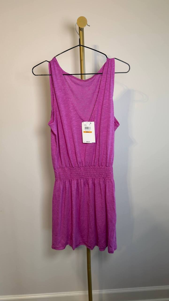 Becca Breezy Basics Slub Knit Tunic Swim Cover‑Up Pink S NWT $68