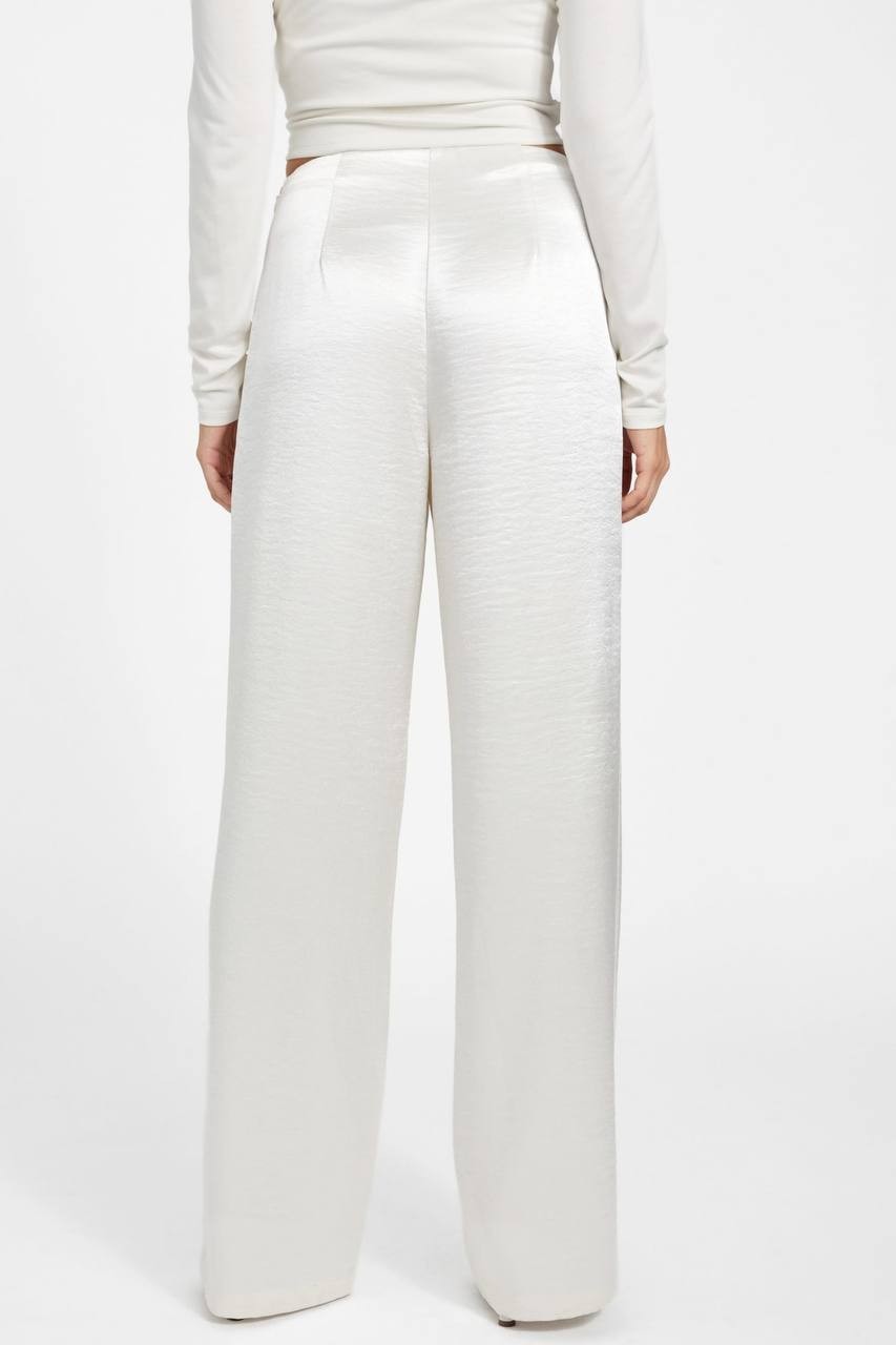 Guess Satin Wide Leg Pants White XS NWOT $139