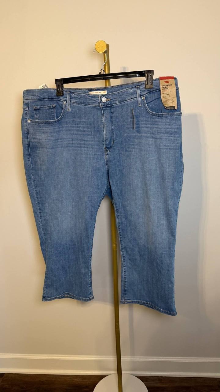 Levi’s Plus Size 311 Shaping Skinny Capri Jeans Blue 24W NWT $59.50