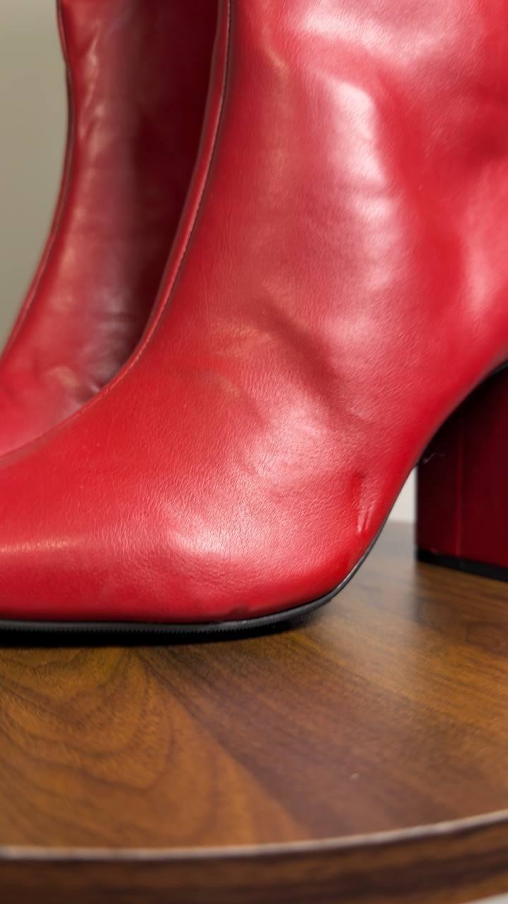 Wild  Pair  Islah  Block‑Heel  Dress  Boots  Red   8.5  New  No  Box  $99