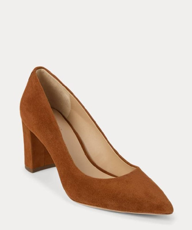 Lauren Ralph Lauren Lanette Pump 8B Tan Suede Pointed Toe  NIB msrp$306