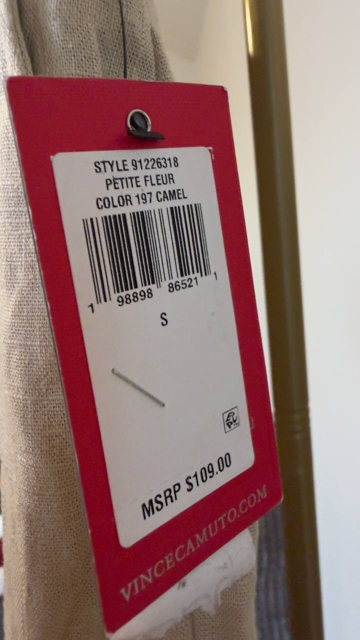 Vince Camuto Wide-Leg High-Rise Pull-On Pants Camel S NWT $109
