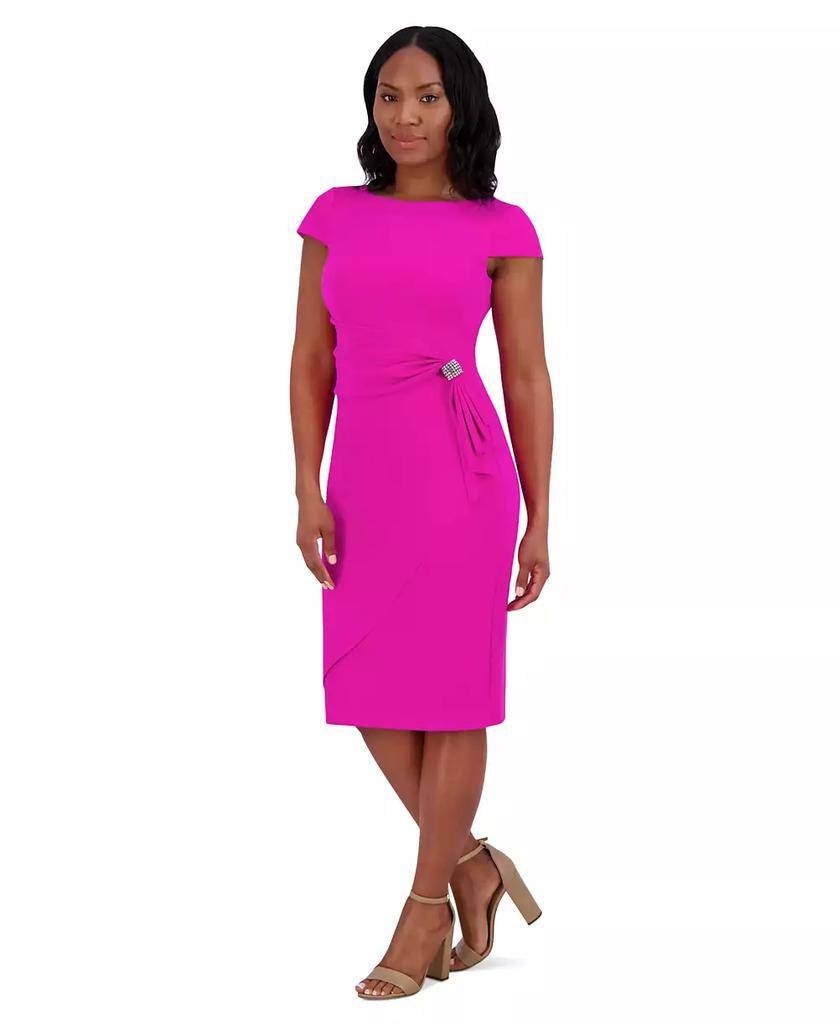 Jessica Howard Draped‑Waist Cap‑Sleeve Dress – Size 14 – NWT – $129
