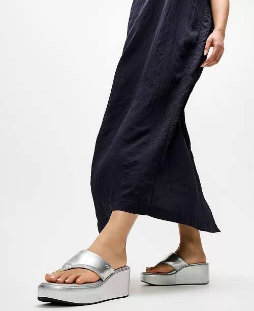 FitFlop  Platform  Wedge  Sandals  Silver  10  New  $85