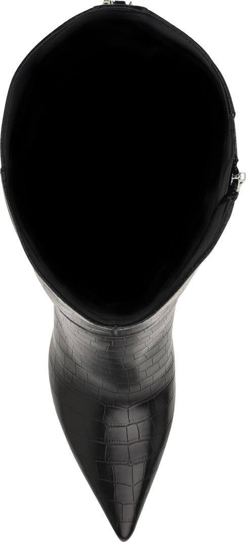 GUESS Gressa Wide Calf Knee High Pointed Toe Boots Black 8.5M Synthetic $179 NWB
