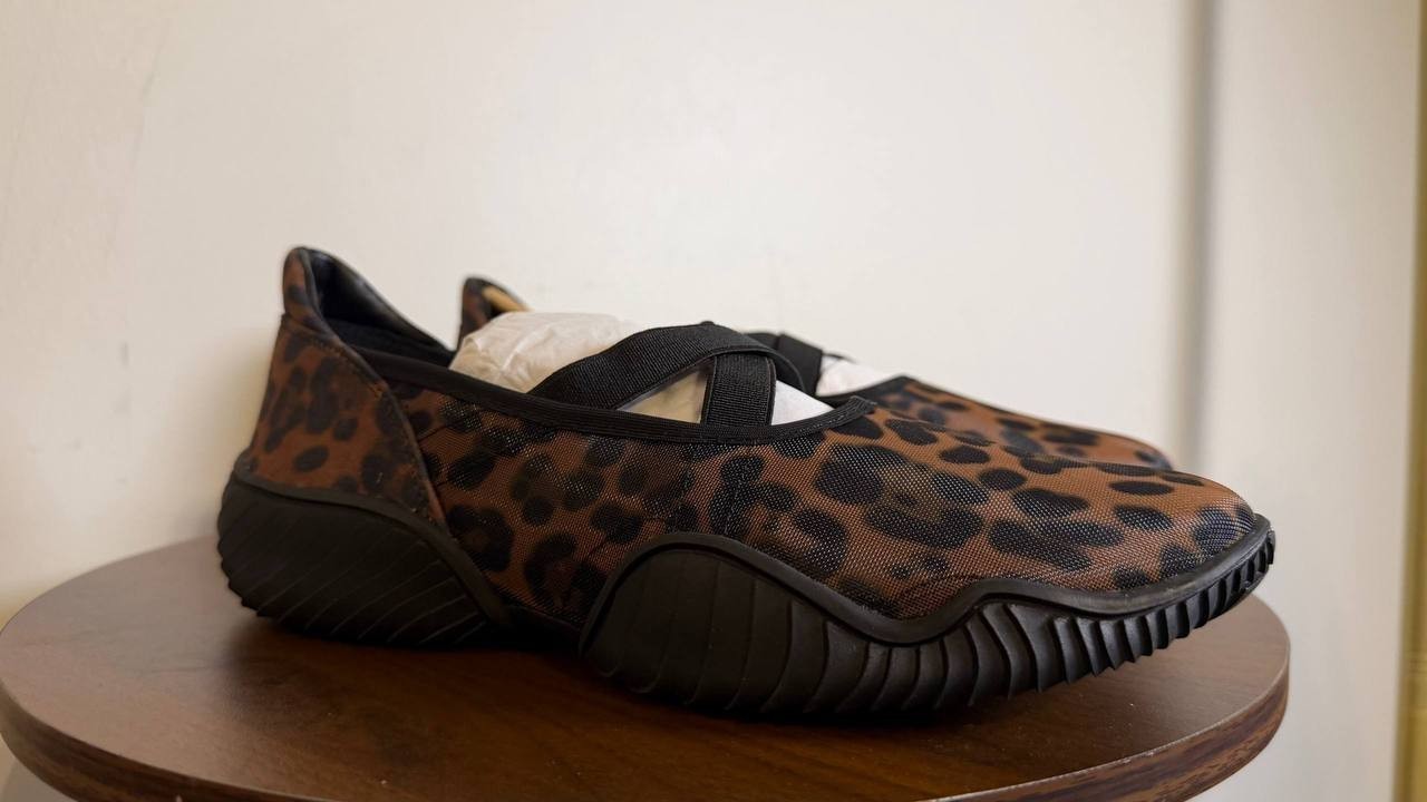 Steve Madden Women’s Vador Crossband Mary‑Jane Sneaker Flats Leopard Mesh 8 NIB