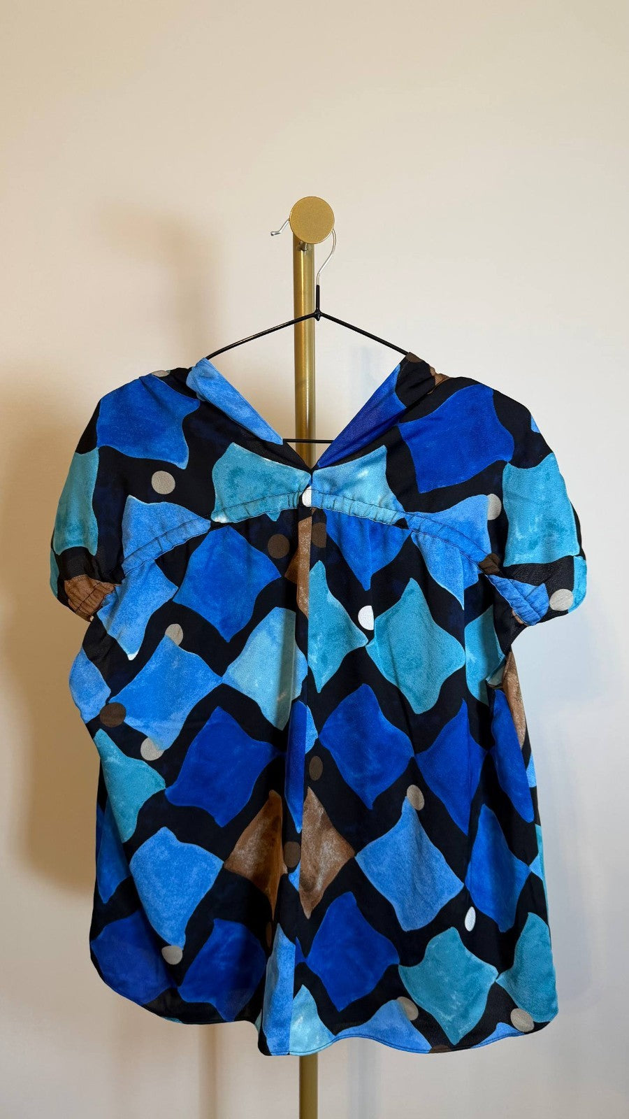 NIC+ZOE Women’s Sea Glass Print Top Blue Multi $158 NWT