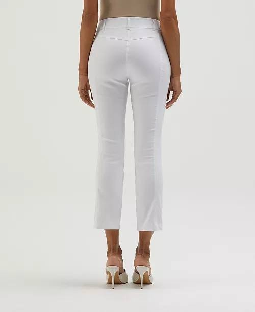 Rafaella Women’s Petite Satin Luxe Crop Pants White 4P $69 NWT