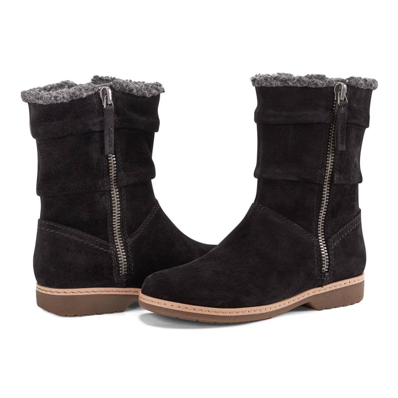 Earth Black Suede Flat Booties 10M New in Box MSRP $189