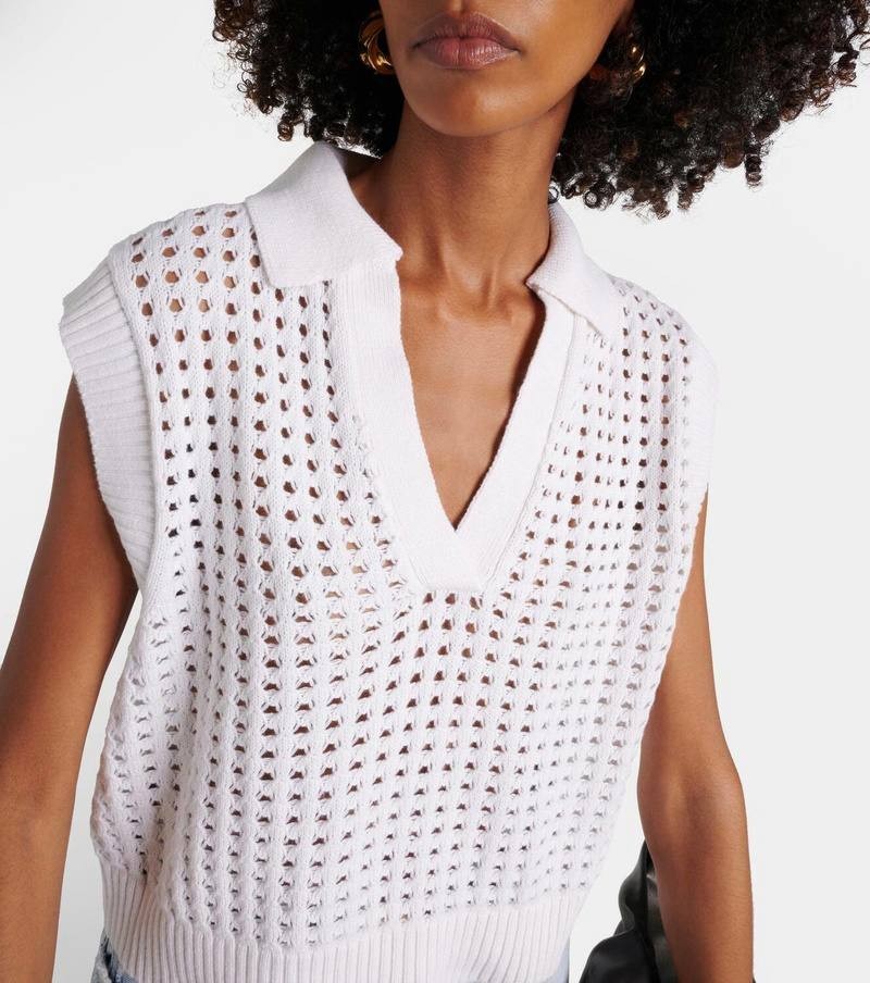 Velvet by Graham &amp; Spencer Taye Sweater White M NWT Cotton-Blend, Crew Neck