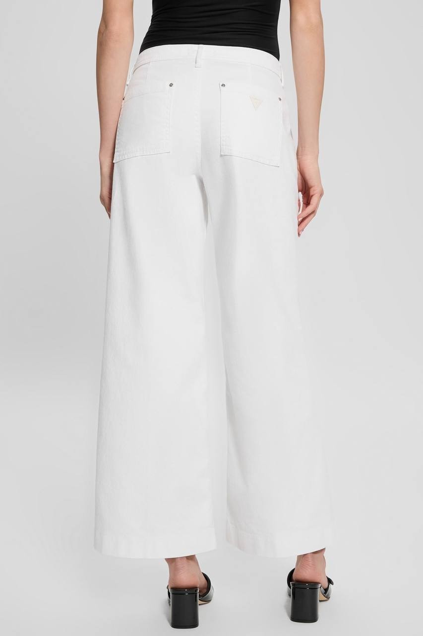 Guess Eco Zoya Cropped Wide Jeans White 26x27 NWT $128