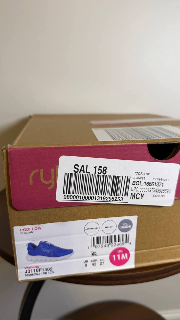Ryka Walking Sneakers 11M Brilliant Fabric New in Box MSRP $103