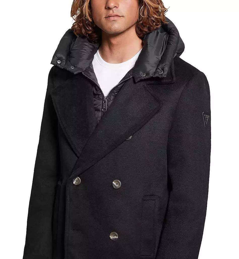 GUESS Men’s Peacoat Removable Nylon Hood Jet Black M NWT $350