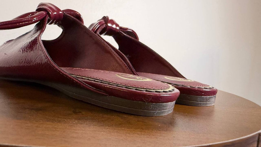 Sam & Libby Marley Mules 8.5 Mahogany Pointed Toe Bow Slip‑On NIB msrp$70