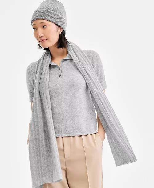 Charter  Club  100%  Cashmere   Beanie  Ice  Grey  Heather  OS  NWT  $79.50