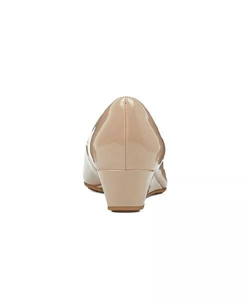 Bandolino Candra Peep Toe Low Wedge Dress Pumps Light Natural 9.5M NWB $79