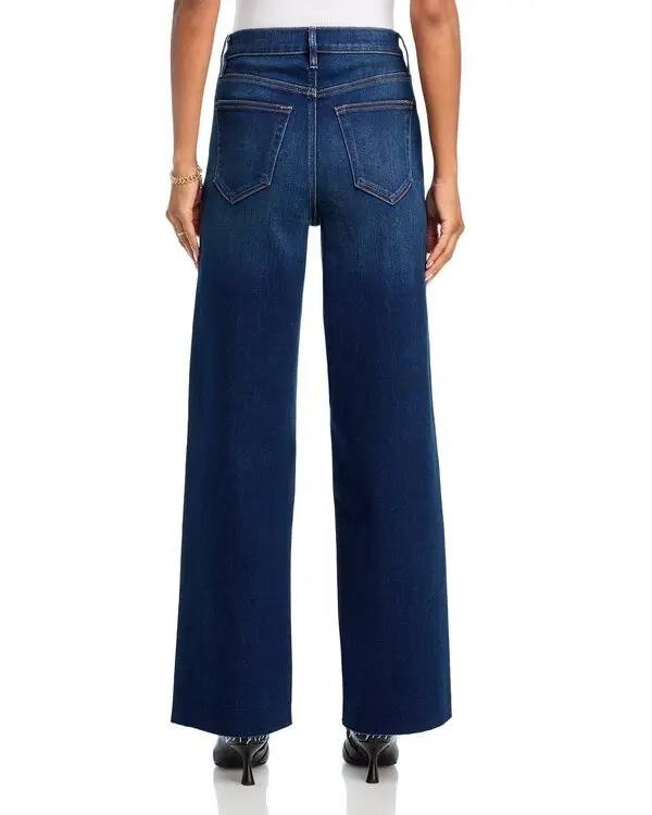 AQUA Dad High‑Rise Wide‑Leg Jeans – Dark Wash – Size 24 – NWT