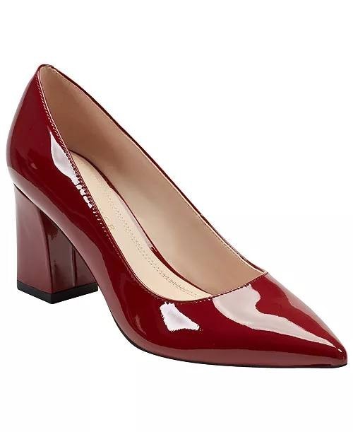 Marc Fisher LTD Dark Red Patent Leather Block Heel Pumps Size 7.5M NIB $165