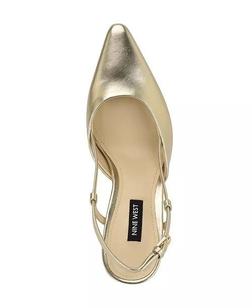 Nine West Vassa Slingback Pumps 7.5M Gold Heels New