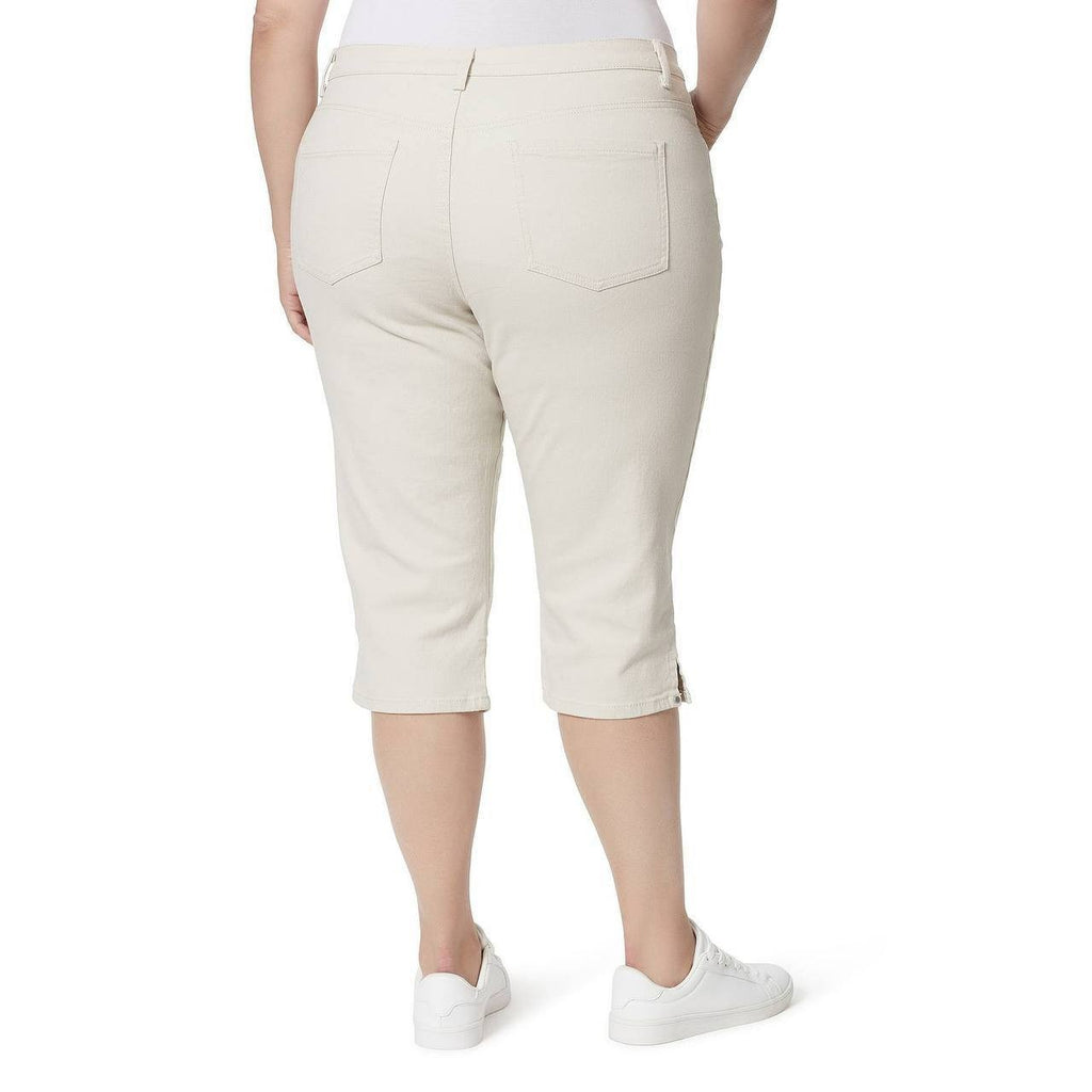Gloria Vanderbilt Plus Size Amanda Capri Pants Stonewood 16W NWT $50