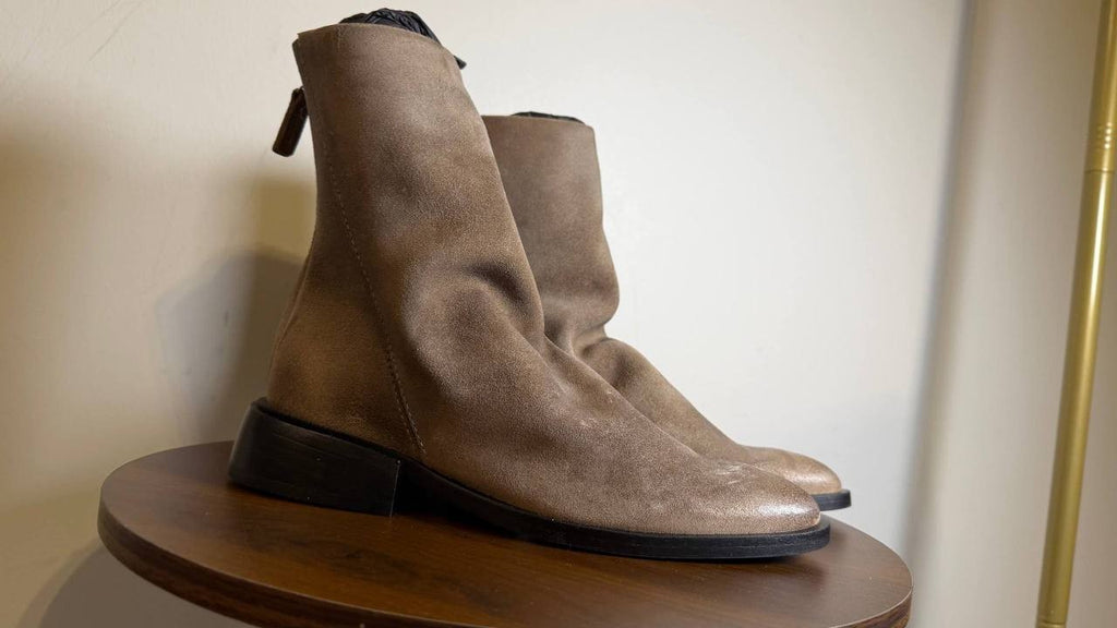 Steve Madden Nexie Taupe Suede Pointed Toe Ankle Boots Women’s 6.5 NWB $159.95