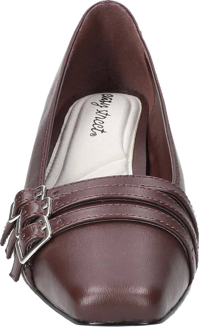 Easy Street Enya Pump Burgundy Square Toe Block Heel Women’s 8M NWB $74.99