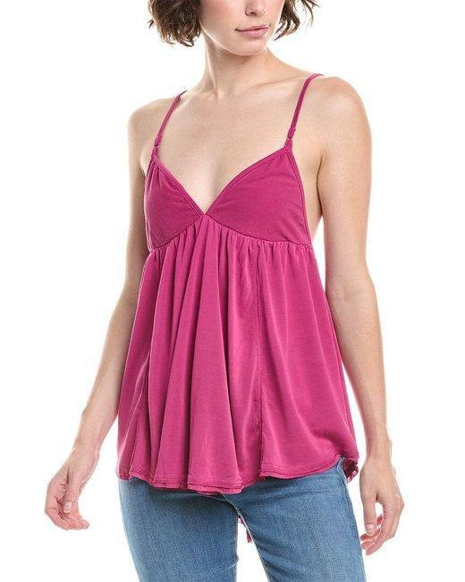 Free People Trixie Rib Jersey Tunic Top –Pink– Size L – NWT – $68