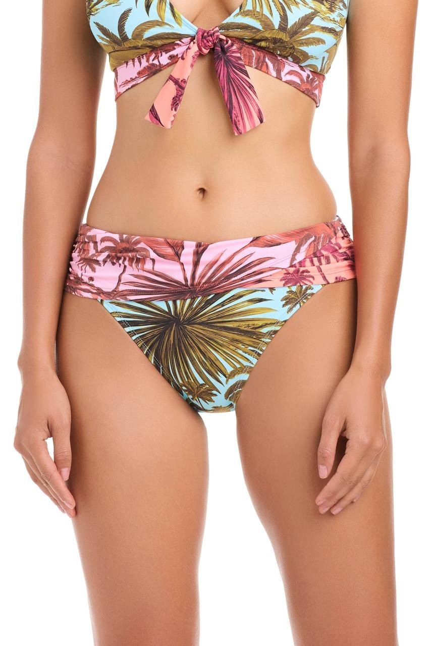 Bleu Rod Beattie Sarong Hipster Bikini Bottom White Lotus  8 NWT $65