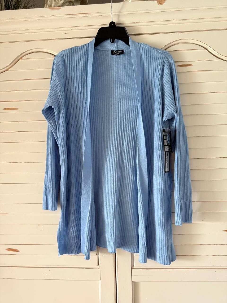 Jones New York Petite Sutton Cardigan Chintz Blue S NWT Open Front Knit