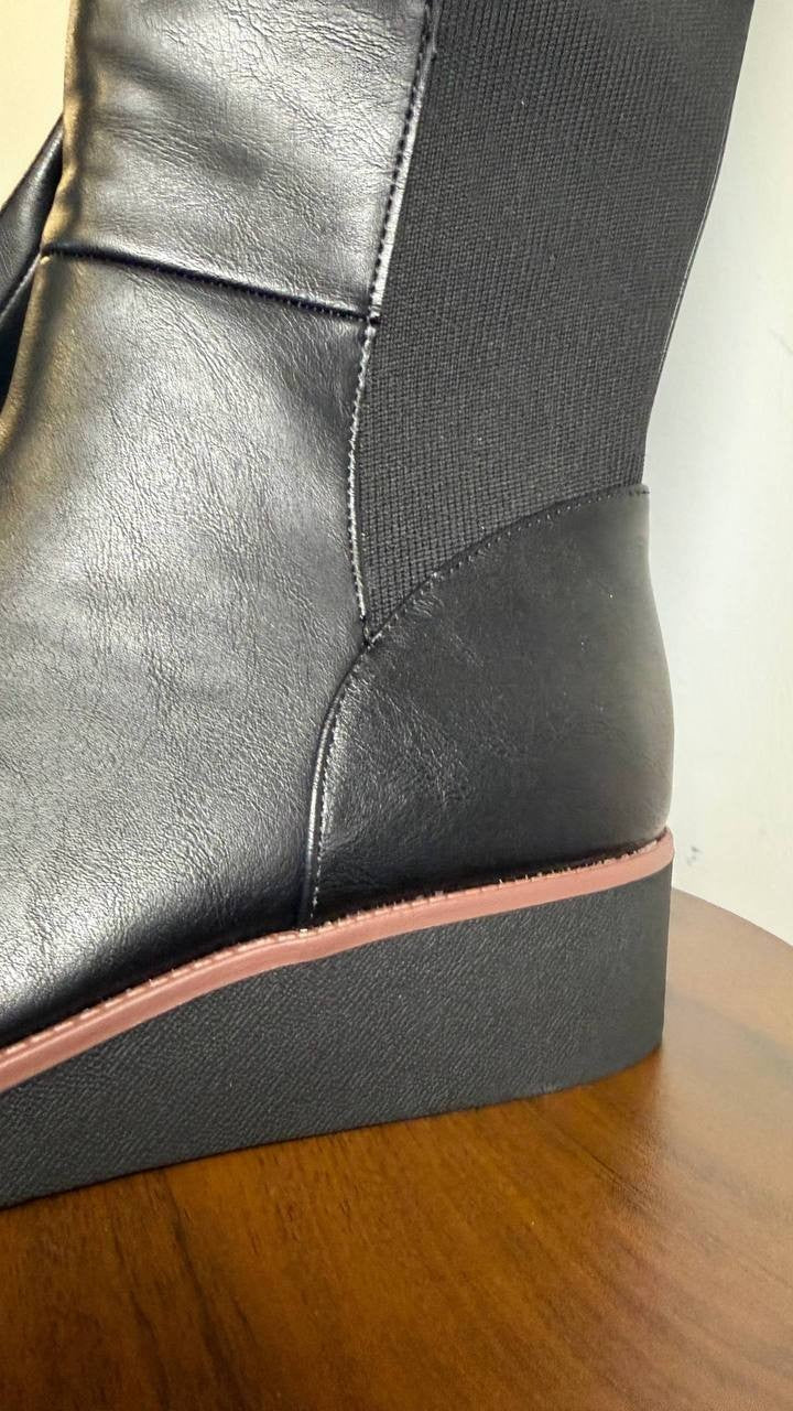 Style & Co Cyruss Tall Boots 10M Black Wedge Round Toe Memory Foam NIB msrp$99