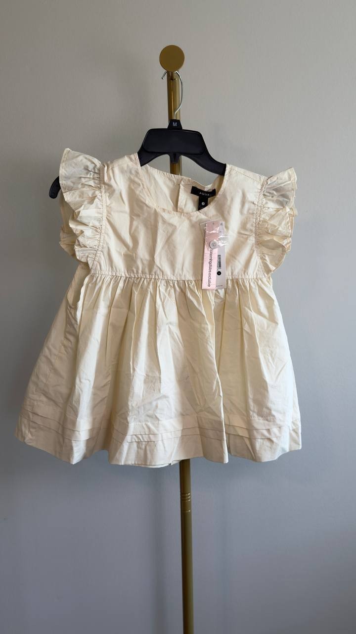 AQUA Poplin Flutter Top Ivory S NWT $78