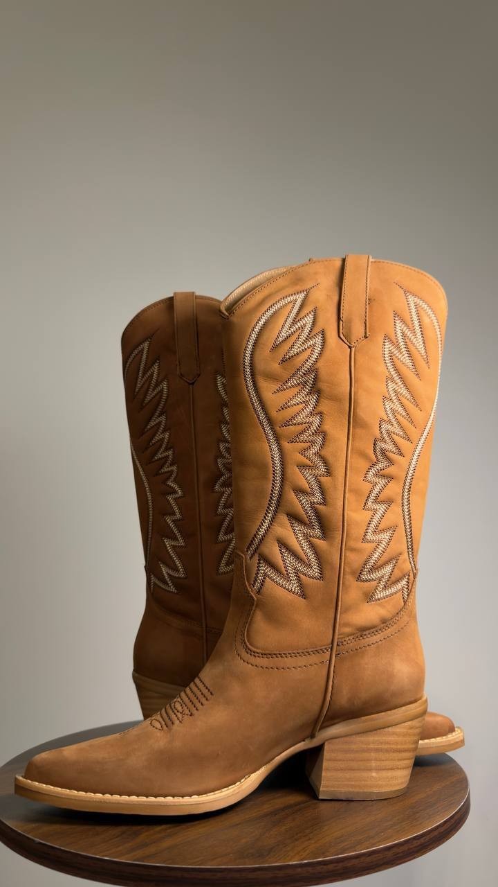Steve  Madden  Albany  Stitch  Western  Boots  Cognac  Suede  9.5  New  $179