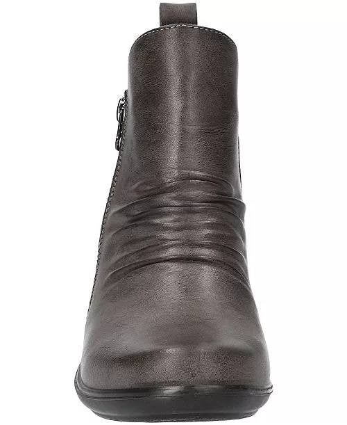 Easy Street Jeanie Boots 6W Grey Ankle Zip Pleated Comfort NIB msrp$70