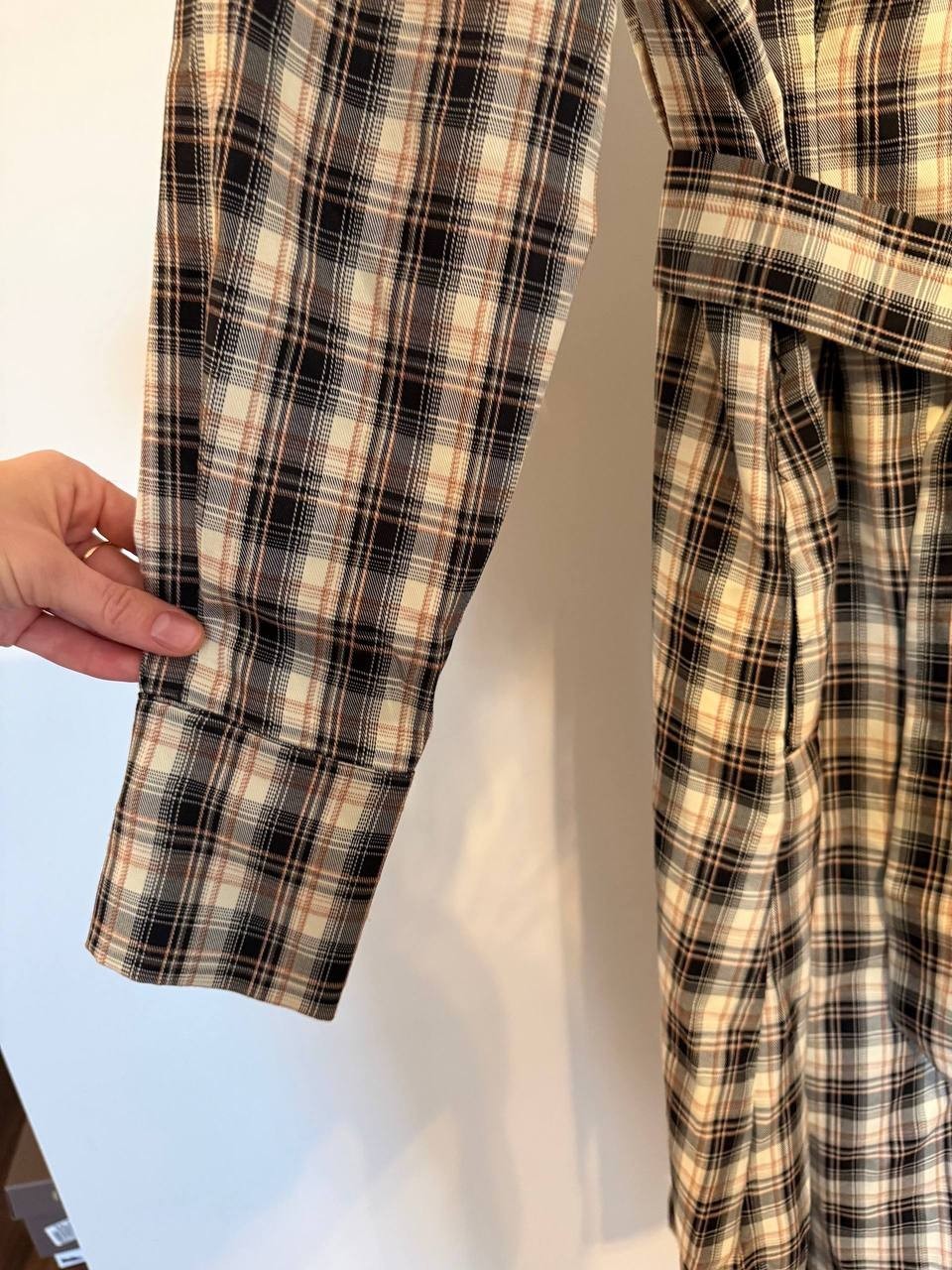 Gracia Plaid Belted Shirt Dress – Size M – NWOT – Flawed