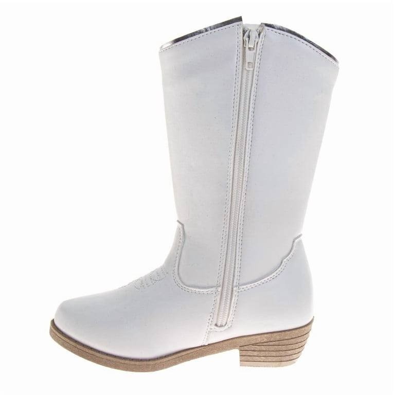 Kensie  Girl  Cowgirl  Boots  White  Man‑Made  3  New  With  Box  $40