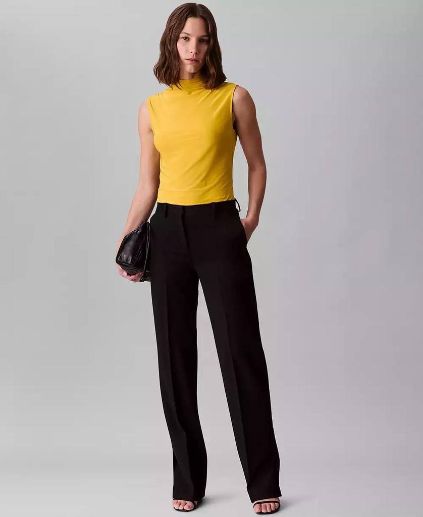 Calvin Klein Women’s Ruched Mockneck Top XS – Yellow – Flawed – NWT-59$