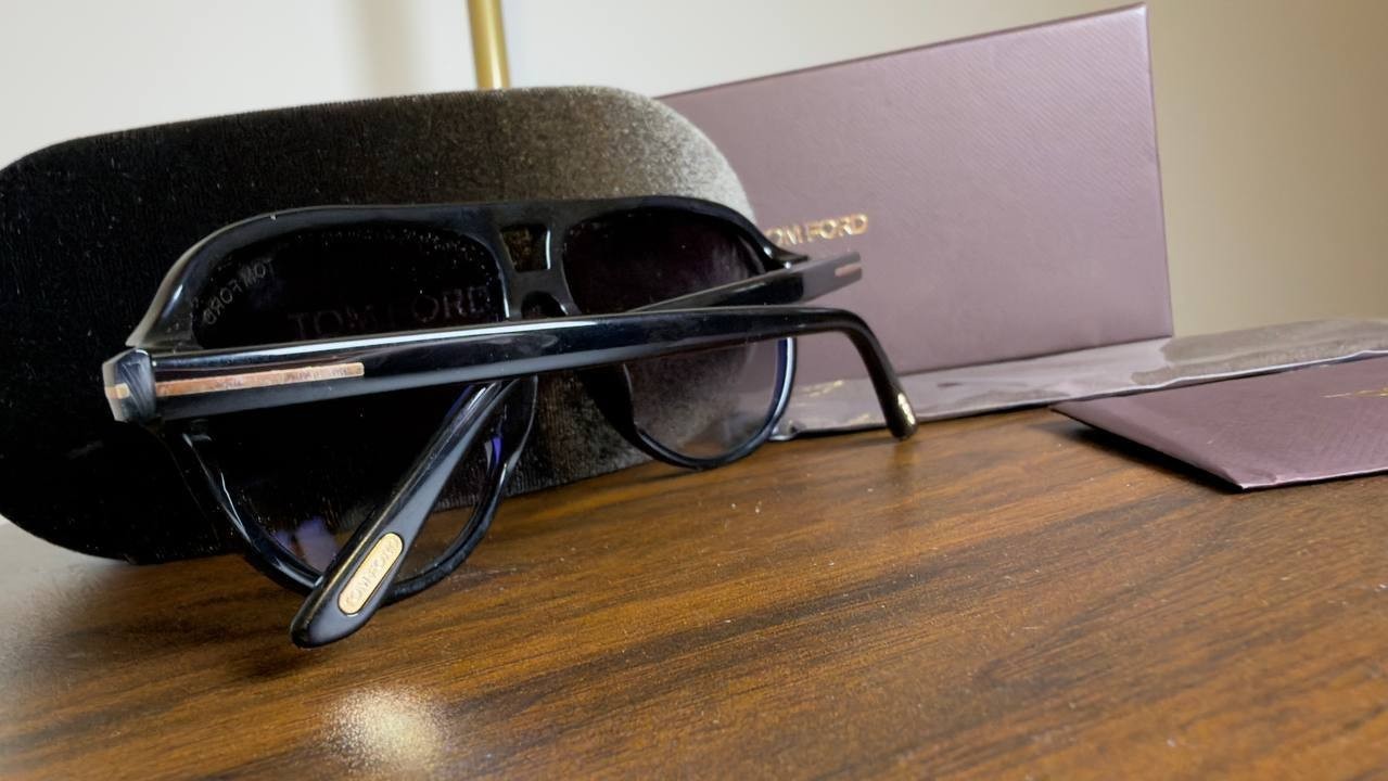 Tom  Ford   Sunglasses  Shiny  Black/Smoke  Gradient  OS  NWT  $325 