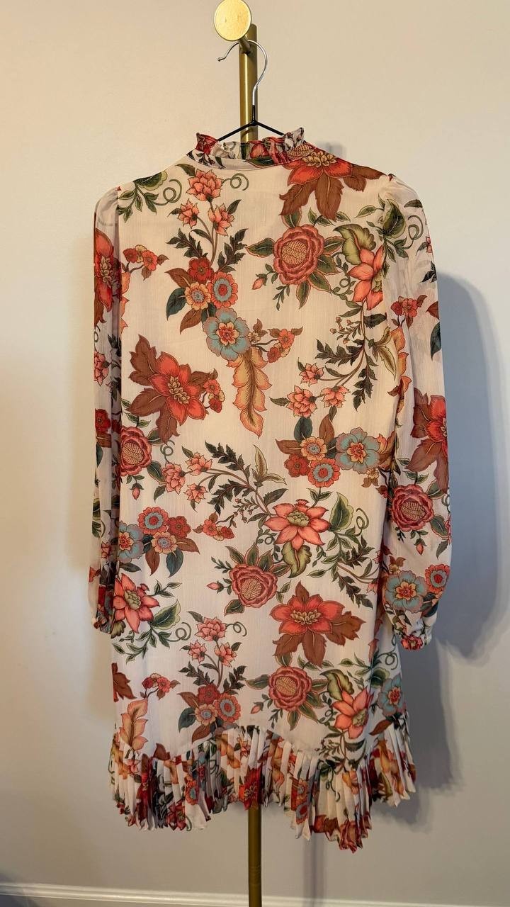 Vince Camuto Chiffon Printed Dress Multicolor 4 $148 NWT