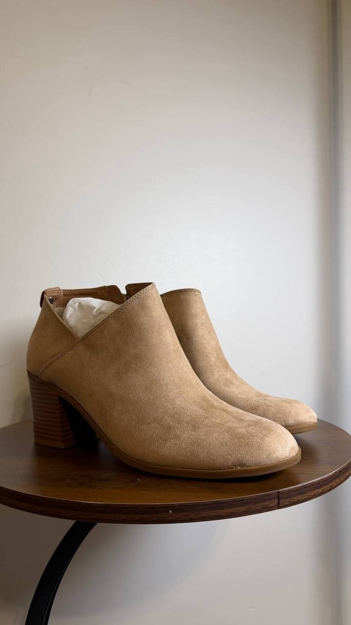 Style&Co Taupe Microfiber Booties 8.5M NIB MSRP $79.90