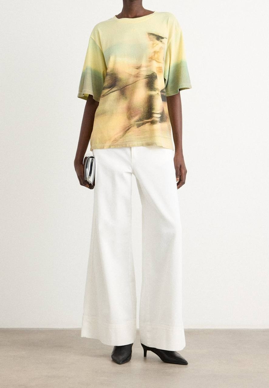 BOSS Print T‑Shirt Pastel Yellow L NWT $79